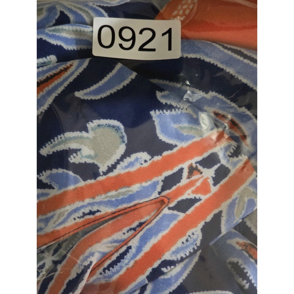 NWT Rose + Olive Top Womens 1X Vibrant Blue And Orange Causal Sleeveless Shirt - Picture 8 of 8